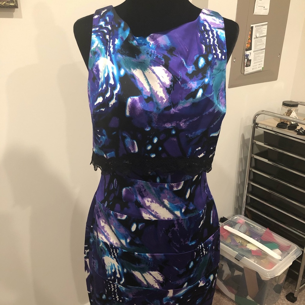 Purple & Black flower Dress